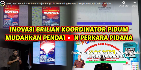 Ide Kreatif Koordinator Pidum Kejati Bengkulu, Monitoring Perkara Cukup Lewat Aplikasi MONPERA